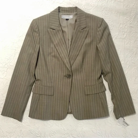 TAHARI Pantsuit NWT Arthur Levine 2PC Striped Jacket & Pant fully Lined Size 8 - Picture 5 of 13